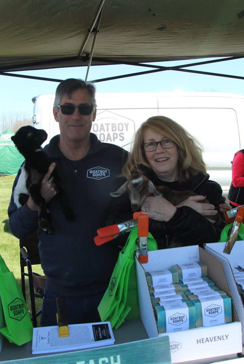 Child smelling flower